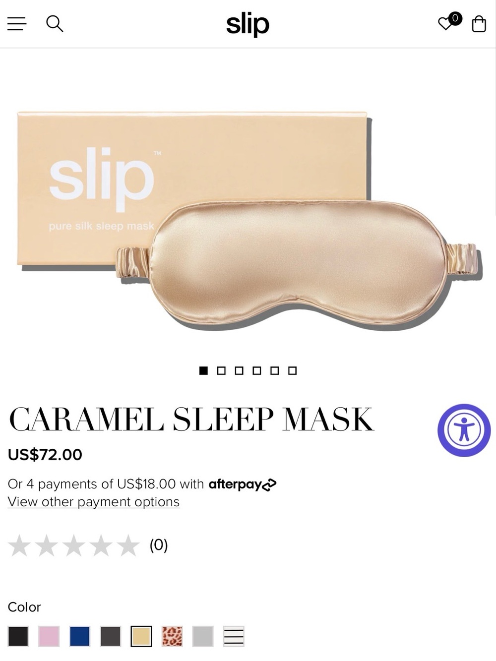 New in box Slip Silk Sleep Mask in Caramel Beige